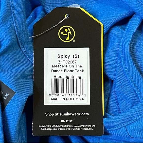 Zumba Meet Me On The Dance Floor Blue Lightening Tank Dance As You Are Size S - Picture 8 of 9
